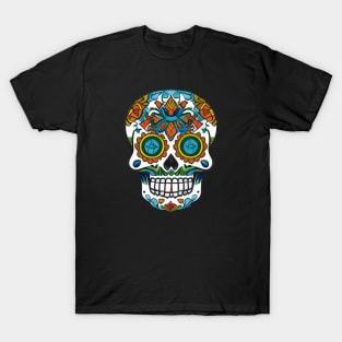 Colorful Traditions: Traditional Sugar Skull Art T-Shirt